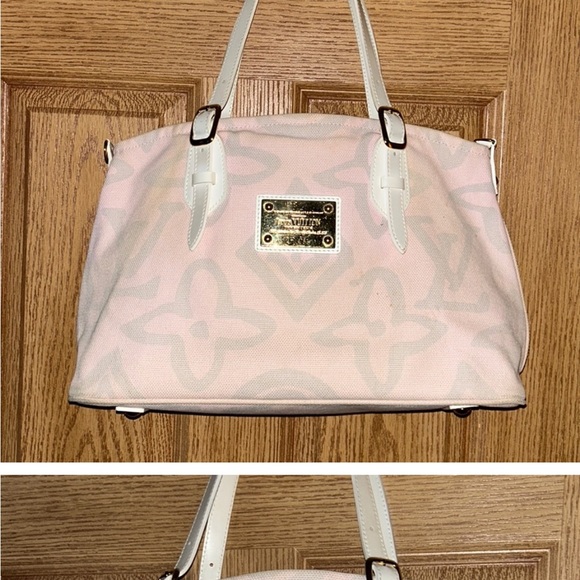 Authentic Louis Vuitton Pink and White Leather tote bag - Picture 2 of 7